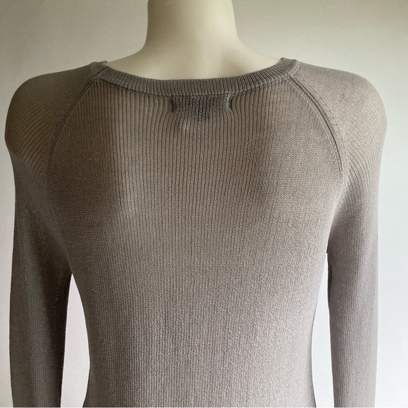 New Eileen Fisher Grey Viscose Nylon Crewneck Long Sleeve Top size M - Picture 6 of 8